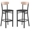 Flash Furniture Black Vinyl Barstool with Natural Wood Back, PK 2 2-XU-DG6V6BV-NAT-GG